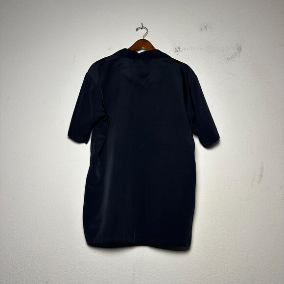 Dragonfly Men L Embroidered Y2K Western Tribal Pattern Blue Button Up Shirt Rock - Picture 2 of 12